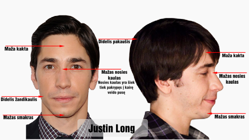 nortonas justin long veido bruozai