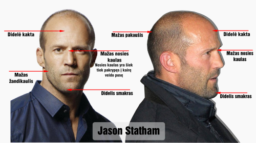 platonas jason statham veido bruozai